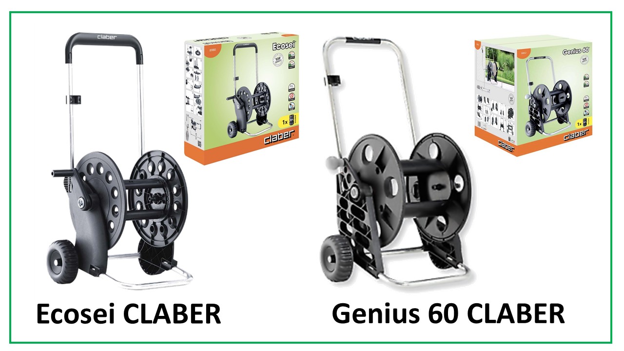 Wózki na wąż ogrodowy CLABER - modele Ecosei i Genius 60