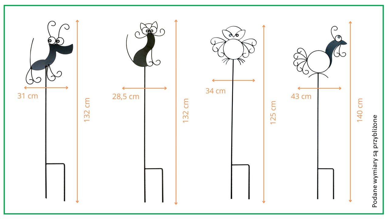 Lustan - podpory metalowe, kolekcja ZWIERZĘTA
