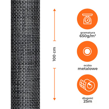 Mata tkanina osłonowa Technorattan Siko 1x25m szara