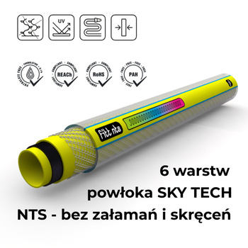 6-warstwowy wąż ogrodowy ze specjalną siatką NTS Yellow 3/4" 40m FITT