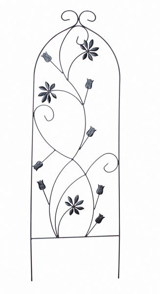 Podpora ogrodowa kratka metalowa do roślin KWIATY 120x38cm czarna