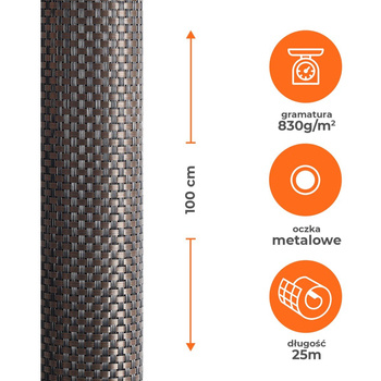 Mata tkanina osłonowa Technorattan Lux 1x25m brązowa