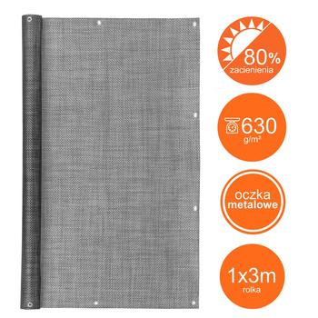 Mata tkanina osłonowa Technorattan GRAFIT 1x3m