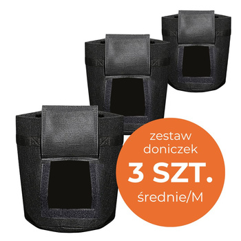 Doniczki tekstylne worki do uprawy warzyw średnie M 30x35cm MIEJSKI OGRÓD - zestaw 3 sztuk