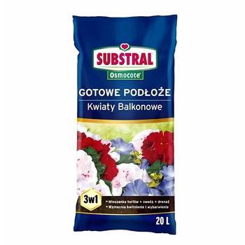 Ziemia do kwiatów balkonowych 3 w 1 Gotowe Podłoże 20l SUBSTRAL Osmocote