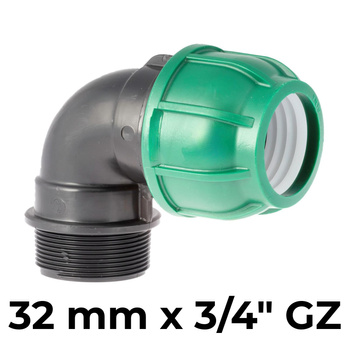 Kolano PE 32 x 3/4" GZ