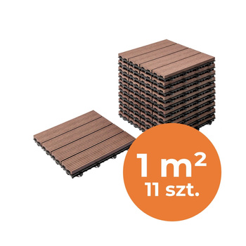 Podest tarasowy kompozytowy zestaw 1m2 (11 szt.) brązowy EASYFLOOR