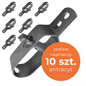 Napinacz drutu do siatki powlekany PVC antracytowy 100x30mm - zestaw 10 szt.