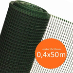 Siatka ochronna ogrodzeniowa plastikowa Kwadra Light 0,4x50m oczko 15x15mm zielona