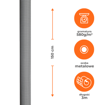 Mata tkanina osłonowa Technorattan Nelly 1,5x3m beżowo-biała