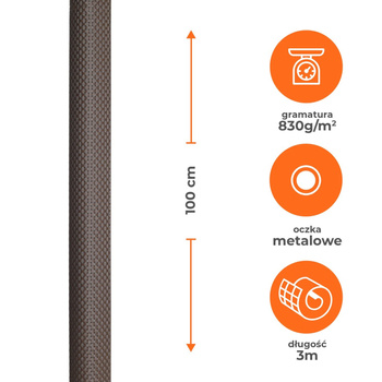 Mata tkanina osłonowa Technorattan Brown New 1x3m brązowa
