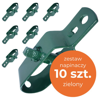 Napinacz drutu do siatki powlekany PVC zielony 100x30mm  - zestaw 10 szt.