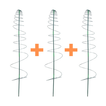 Podpora ogrodowa metalowa do pnączy SPIRALA 162x32cm zielona - zestaw 3 szt.