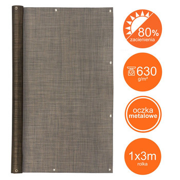 Mata tkanina osłonowa Technorattan BRĄZ 1x3m