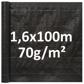 Agrotkanina tkanina do ściółkowania czarna 70g 1,6x100m