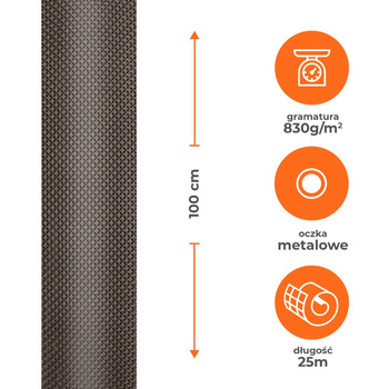 Mata tkanina osłonowa Technorattan Brown New 1x25m brązowa
