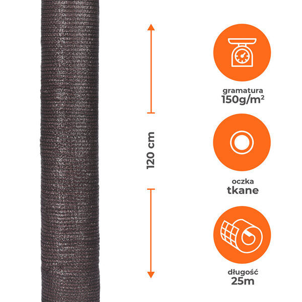 Mata tkanina osłonowa Deco BASIC 1,2x25m brązowa